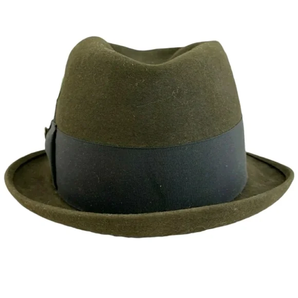 VINTAGE Royal Stetson Fedora Long Oval Size 7 in Box Forest Green - Picture 3 of 11